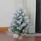 24" Unlit Flocked Pine Artificial Christmas Tree in Burlap Base